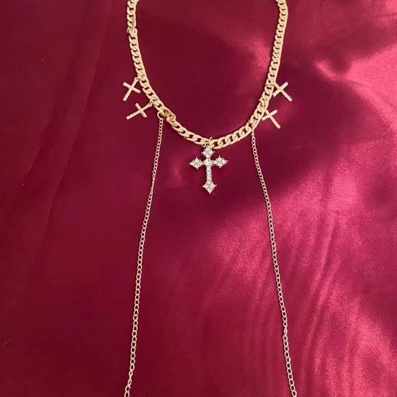 Faith Rhinestone Cross Necklace - Picture 5 of 8